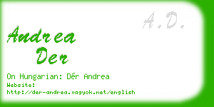 andrea der business card